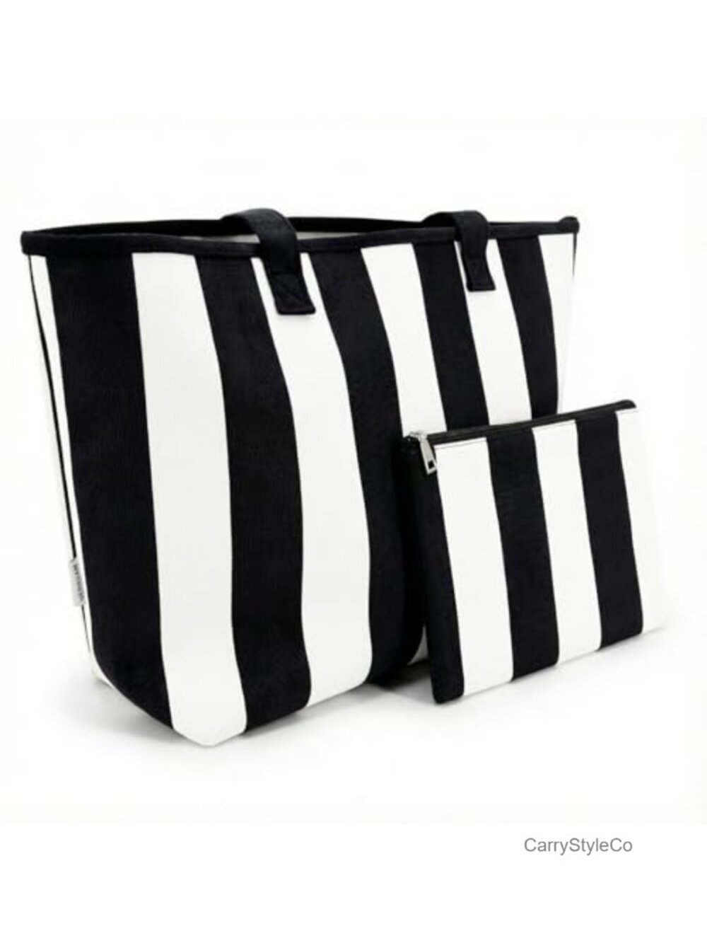 Striped Corduroy Tote Bag with 16" Laptop Sleeve & Cup Pockets